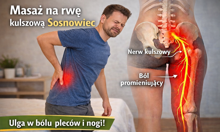 Mężczyzna z bólem lędźwi i pośladka – nerw kulszowy i ból promieniujący, masaż na rwę kulszową Sosnowiec.png